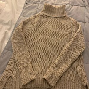 Cozy Vince oatmeal turtleneck sweater